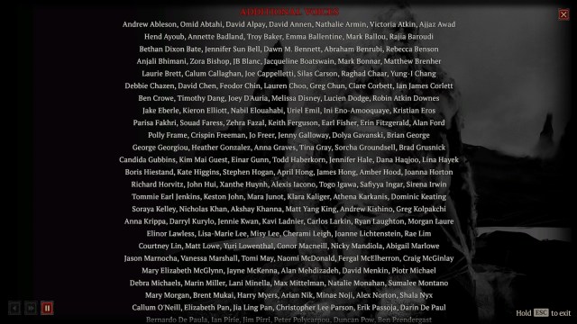 The full list of additional voice actors from the credits of Diablo 4.
