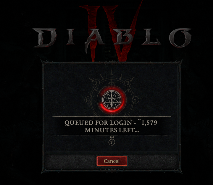 A screenshot of Diablo 4's queue.