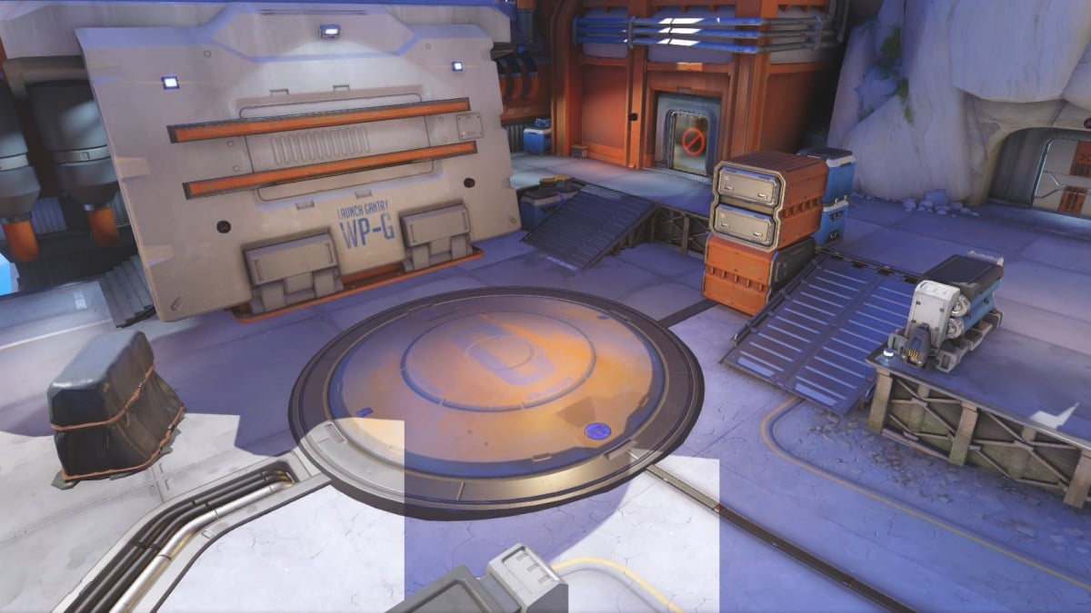 A screenshot of Gibraltar in Overwatch 2 shows new changes, including added cover.