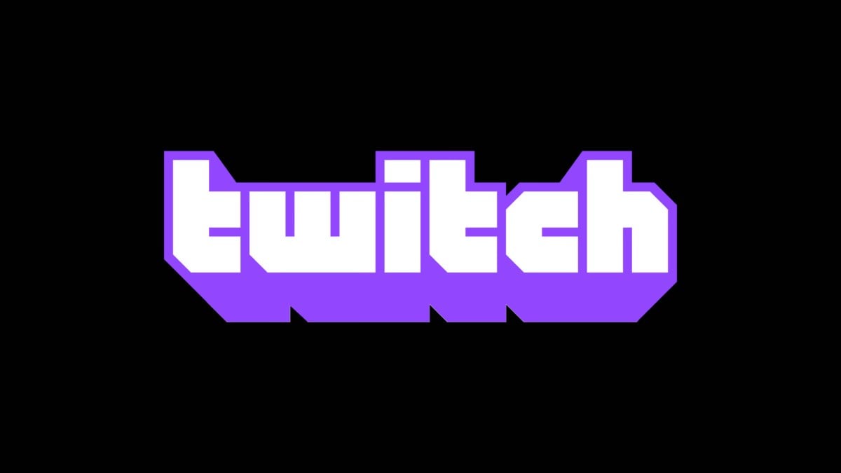 Twitch logo on black background