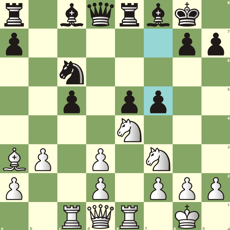 Position of the Nakamura-Caruana game after the seventeenth move.
