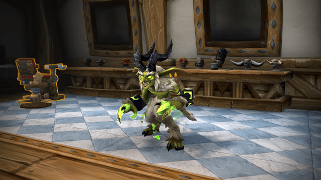 An image of an Imp with the Fiend customization option applied in WoW Dragonflight Patch 10.1.5.