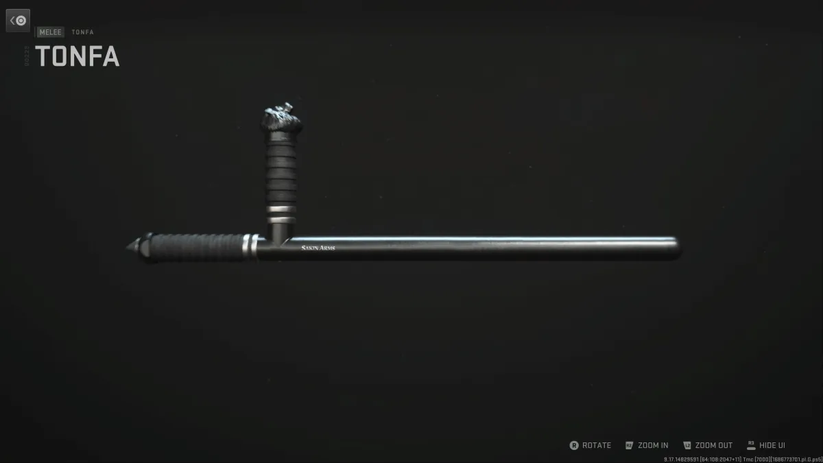 A screenshot of the tonfa melee weapon in Call of Duty: MW2.