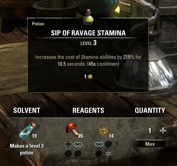 How to craft a Sip of Ravage Stamina in The Elder Scrolls Online (ESO)