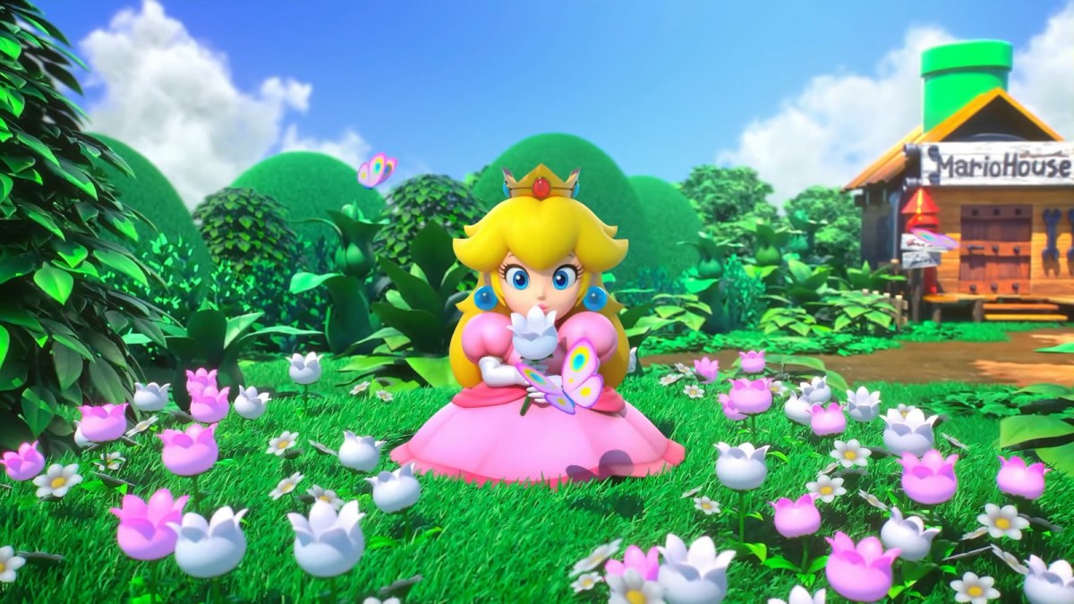 A screenshot of Princess Peach in the Super Mario RPG remake.