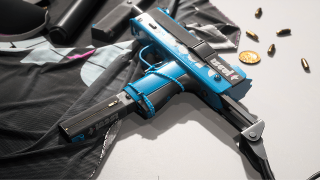 Submachine gun with a blue finish from THE FINALS