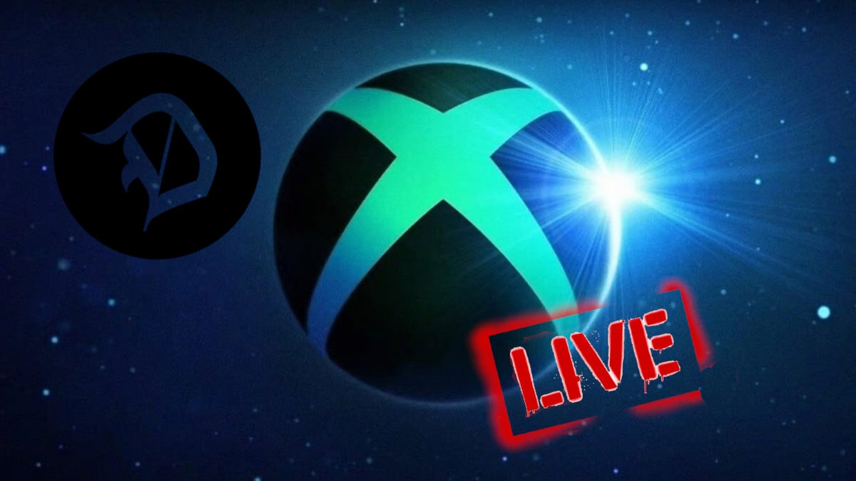 the xbox logo on a blue starry background with the dot logo and a grafitti style live sign on top of it