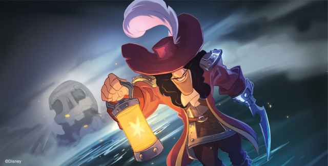 Image of Captain Hook carrying a sword from Disney Lorcana TCG game
