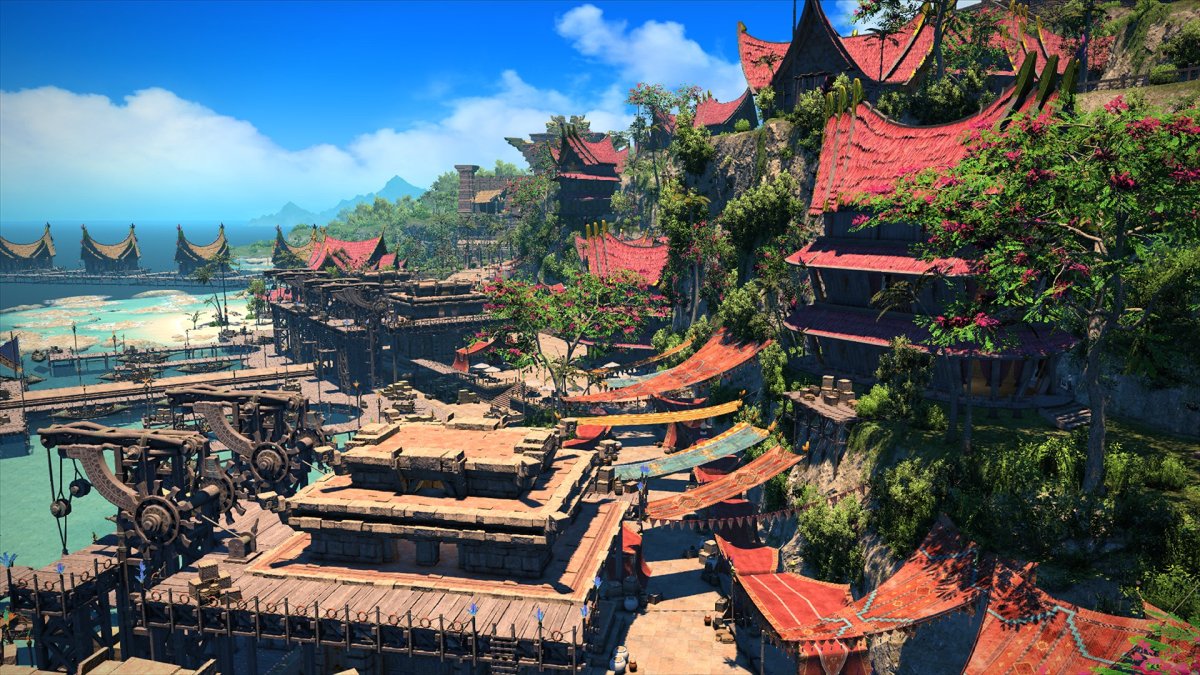 A look at the Tuliyollal marketplace in Final Fantasy XIV: Dawntrail.