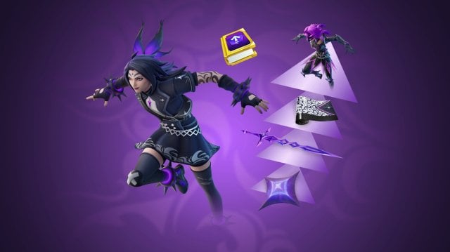 The available items in the Vikora's Level Up Quest Pack in Fortnite.