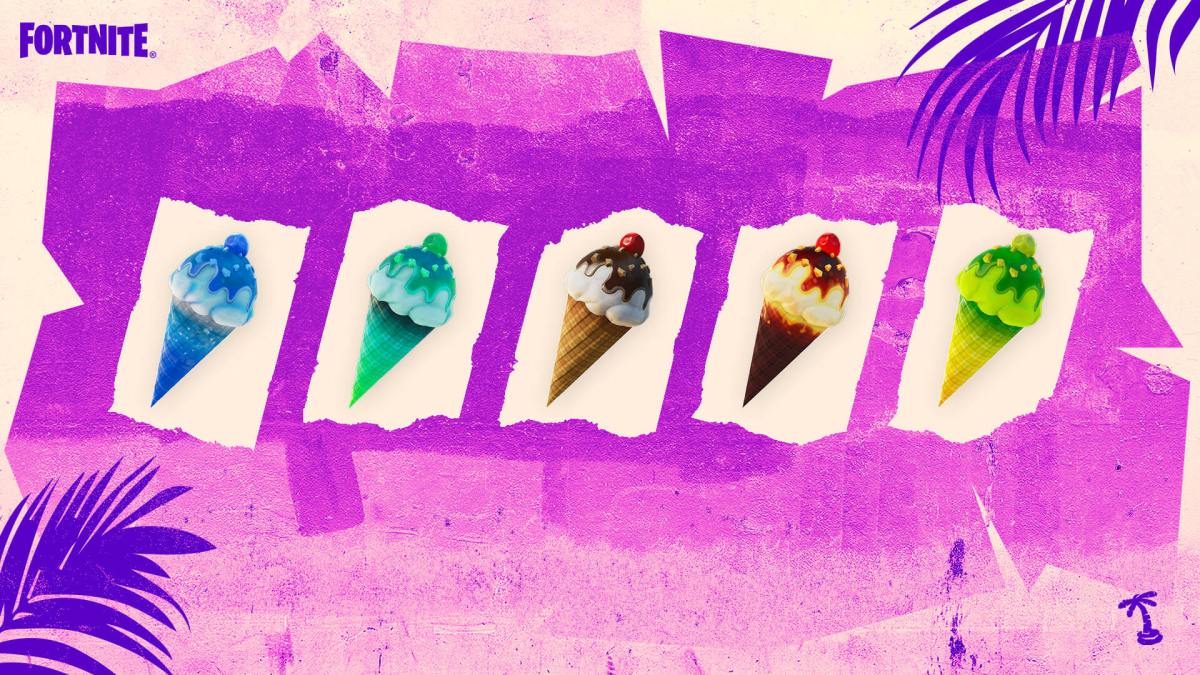 All types of ice cream available in Fortnite Summer Escape 2023.
