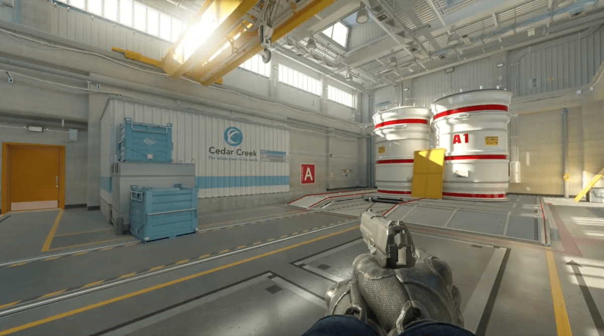 Nuke A site on CS2 with squeaky on the left side.