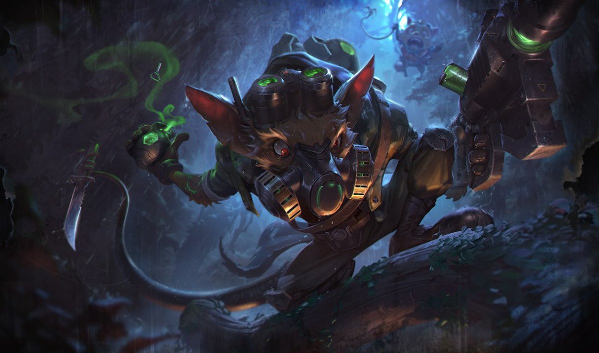 The splash art for Omega Squad Twitch, depicting the Plague Rat in a type of hazmat suit.