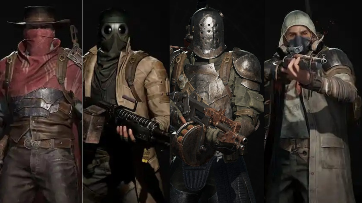 A collage of the Remnant 2 archetypes Gunslinger, Medic, Challenger, and Hunter