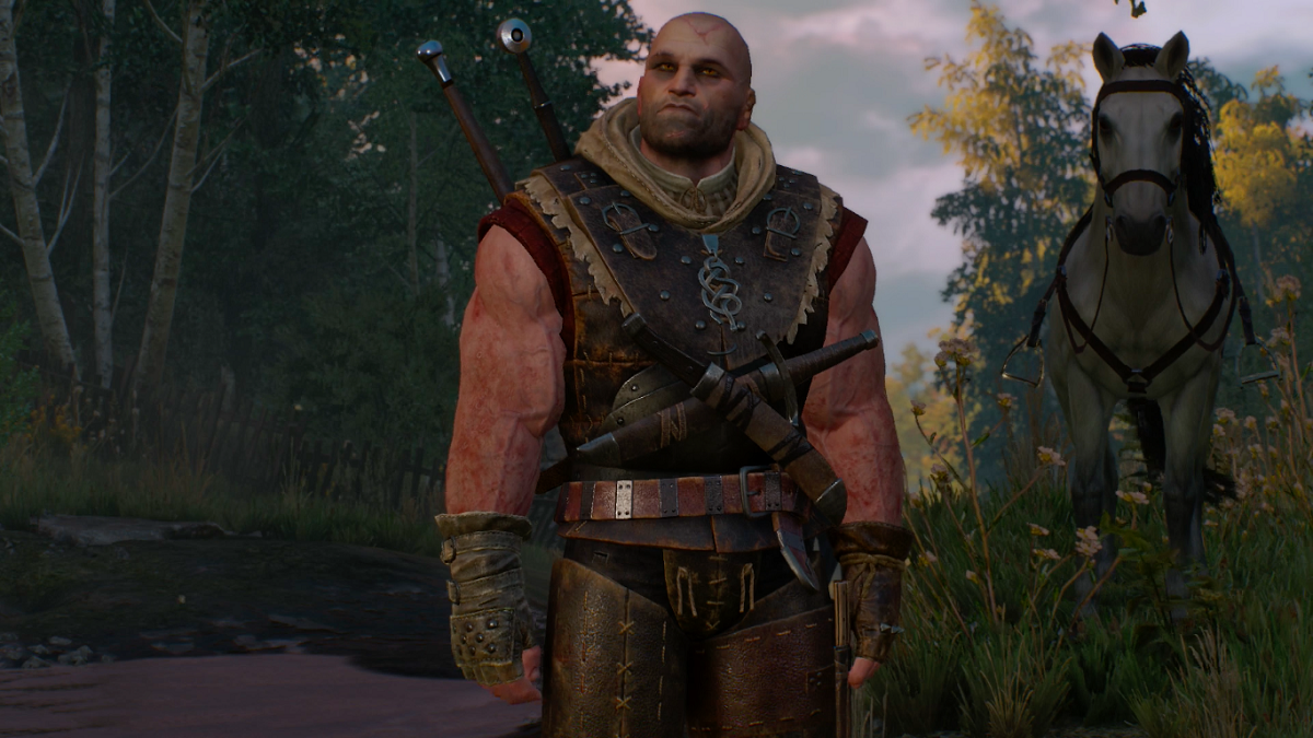 An image of Letho standing by a horse in The Witcher 3.
