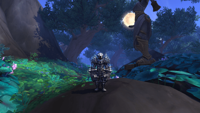 A human monk in World of Warcraft wearing the Boneblade Battlegear. 