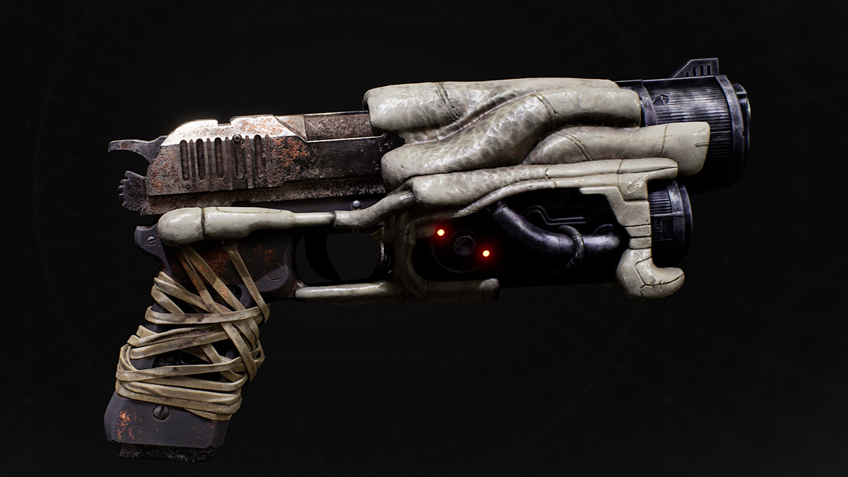 Service Pistol equipped with Stasis Beam Mod in Remnant 2