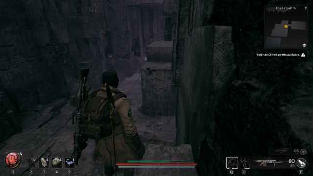 The climbing route to the Chicago Typewriter in Remnant 2.