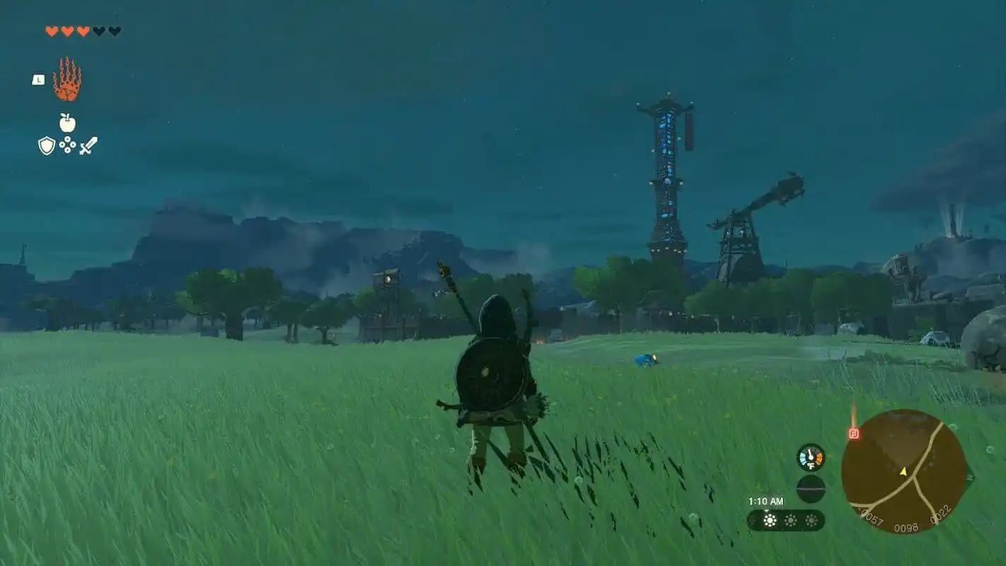 Image of Link in Hyrule Field within the Zelda TOTK game
