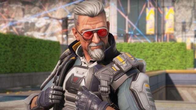 Apex Legends' season 17 character, Ballistic, with his hands on his coat.