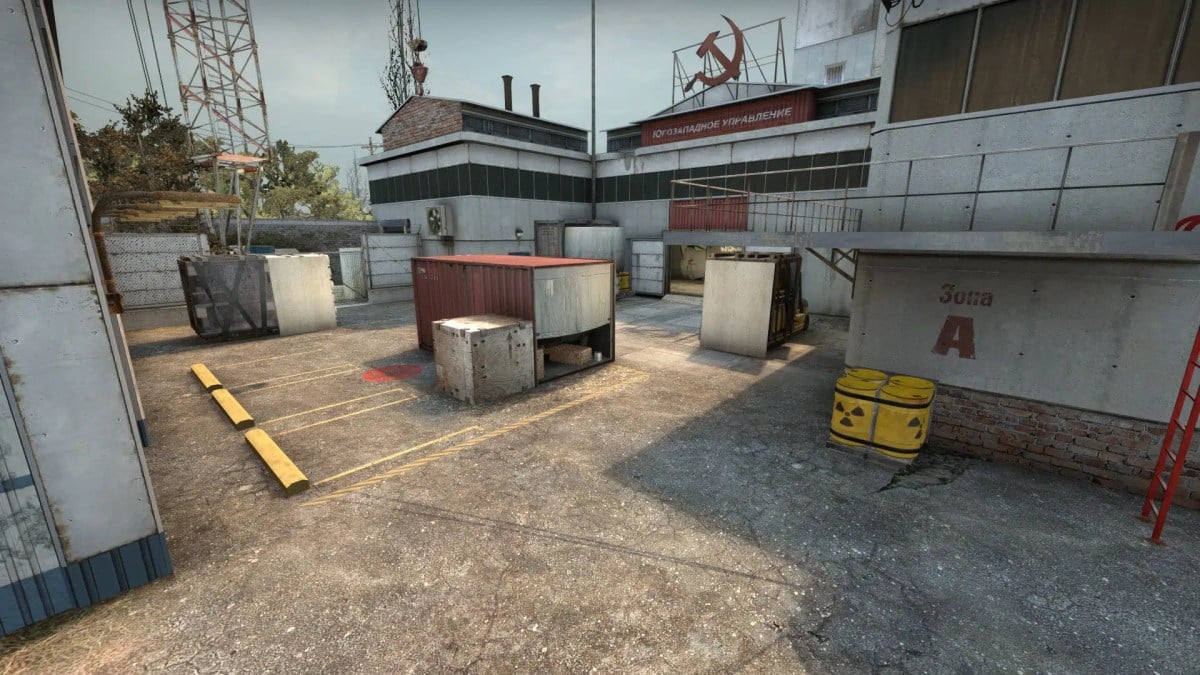 A site on the older, original version of Cache in CS:GO.