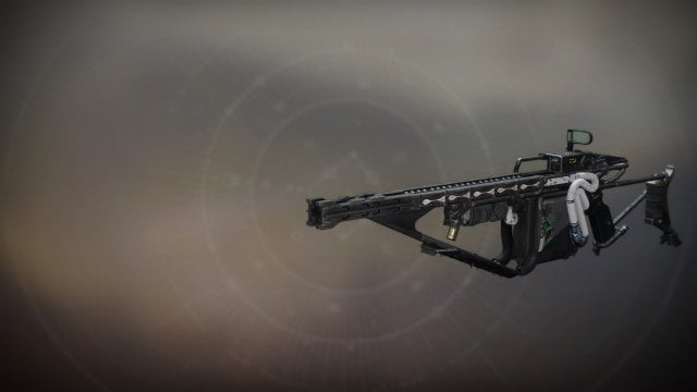 The Arbalest linear fusion rifle from Destiny 2 as seen in the weapon inspect screen.