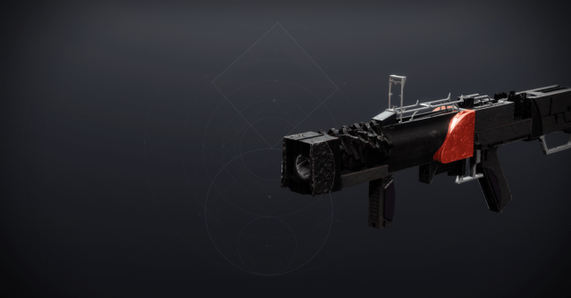 The Forbearance grenade launcher from Destiny 2 in the weapon inspect screen.