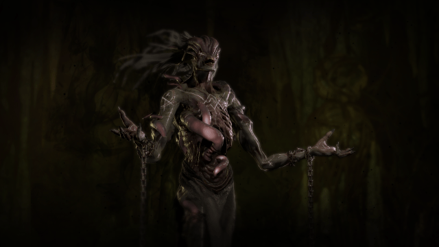 An image of a new boss, Varshan the Consumed, in Diablo 4 Season of the Malignant.