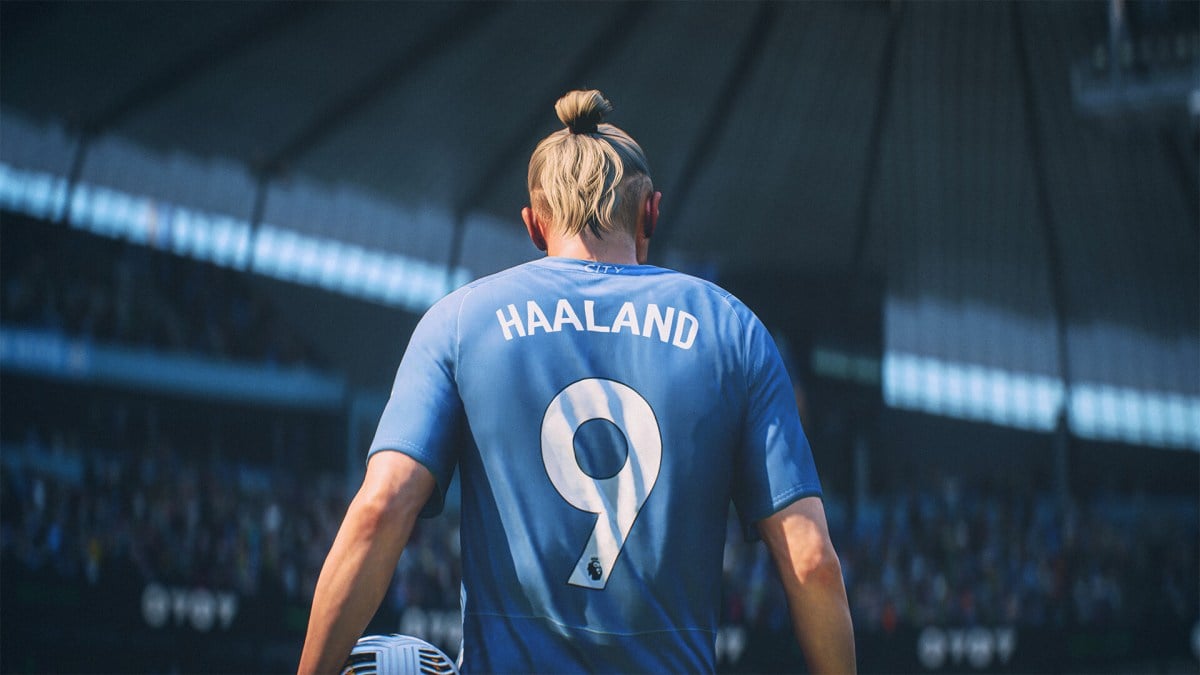 The back of Erling Haaland's No. 9 shirt at Manchester City