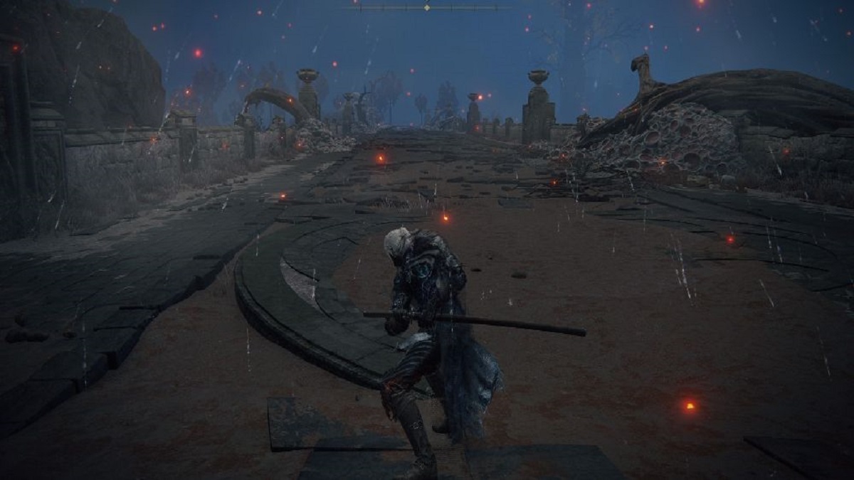 An image of the player character fighting with the Uchigatana in Elden Ring.