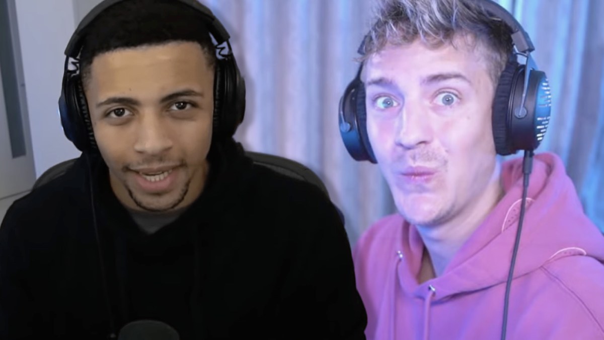 Myth talking to the camera next to Ninja, who looks shocked.