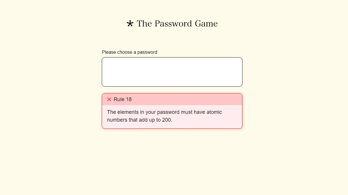 This fun free game is all about silly password rules