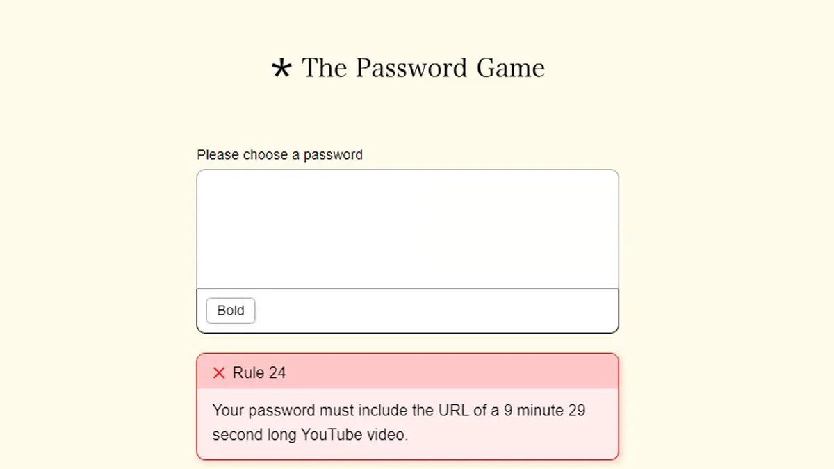 Password Game YouTube URL: Hướng Dẫn Giải Mã Rule 24 Hiệu Quả