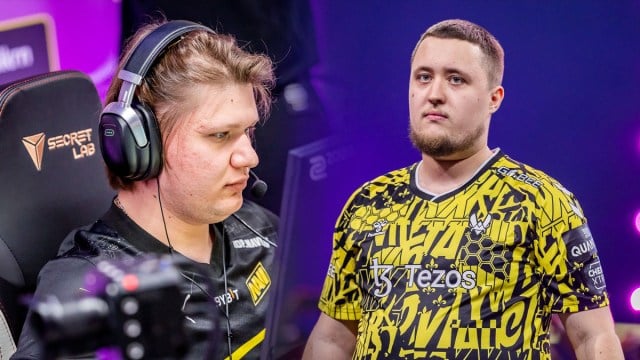 CS:GO star players s1mple (left) and ZywOo (right) from the BLAST Paris 2023 Major.