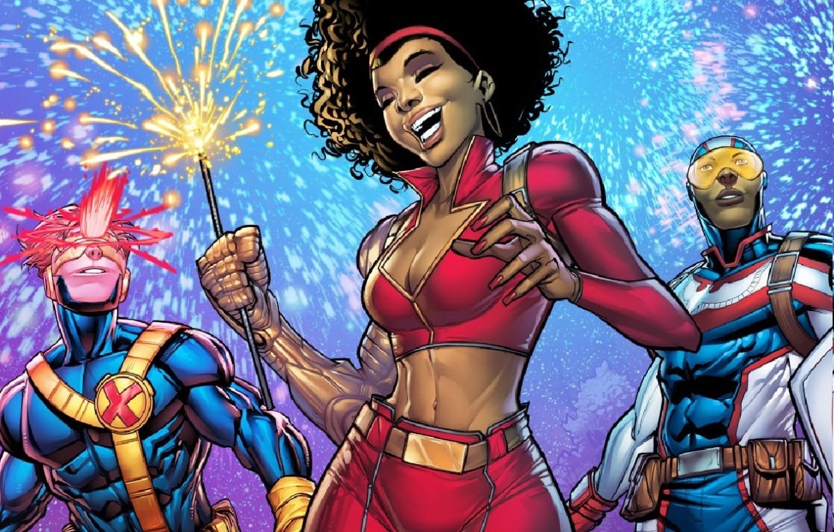 Marvel Snap art of Cyclops, Misty Knight, and Patriot.