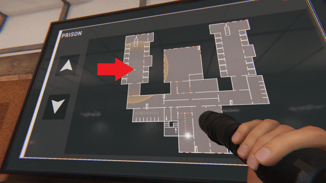 The Prison map being displayed in the van with a Sound Sensor placed in the upper left corner. 