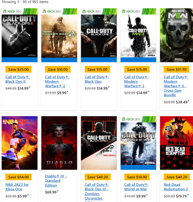 Classic Call of Duty titles swarm Xbox's top paid games after