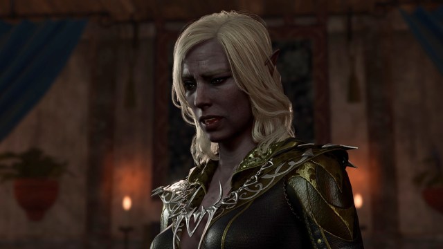 Viconia DeVir in Baldur's Gate 3 during a cutscene at the House of Grief.