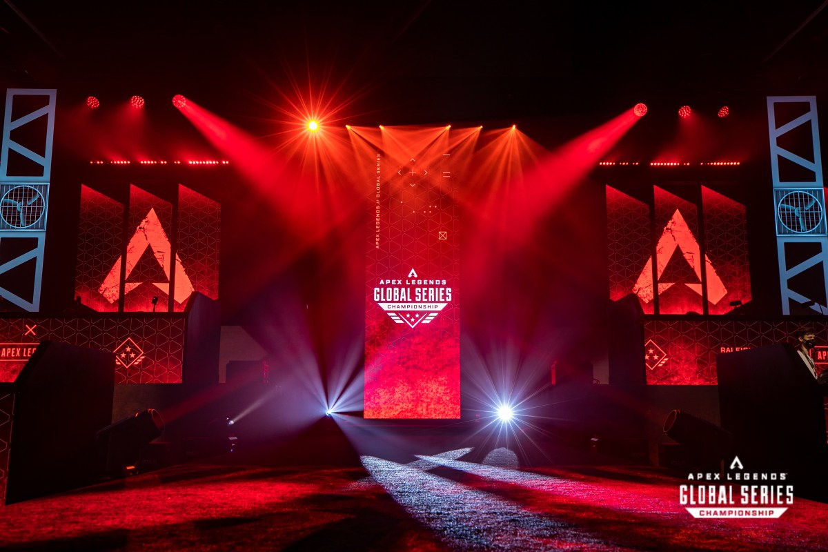 The ALGS Mainstage, with the spotlights highlighting the Championship banner.
