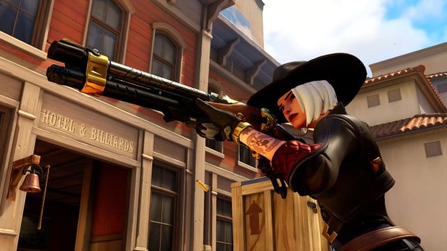 Ashe aiming her rifle