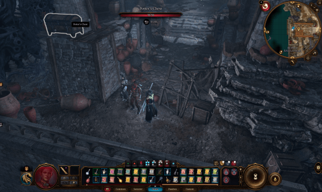 Image shows a screenshot of the Porter's Chest in Baldur's Gate 3.