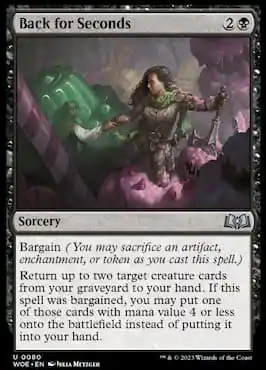Image of woman soldier pulling another from an enemy candy through Back to Seconds Wilds of Eldraine MTG card