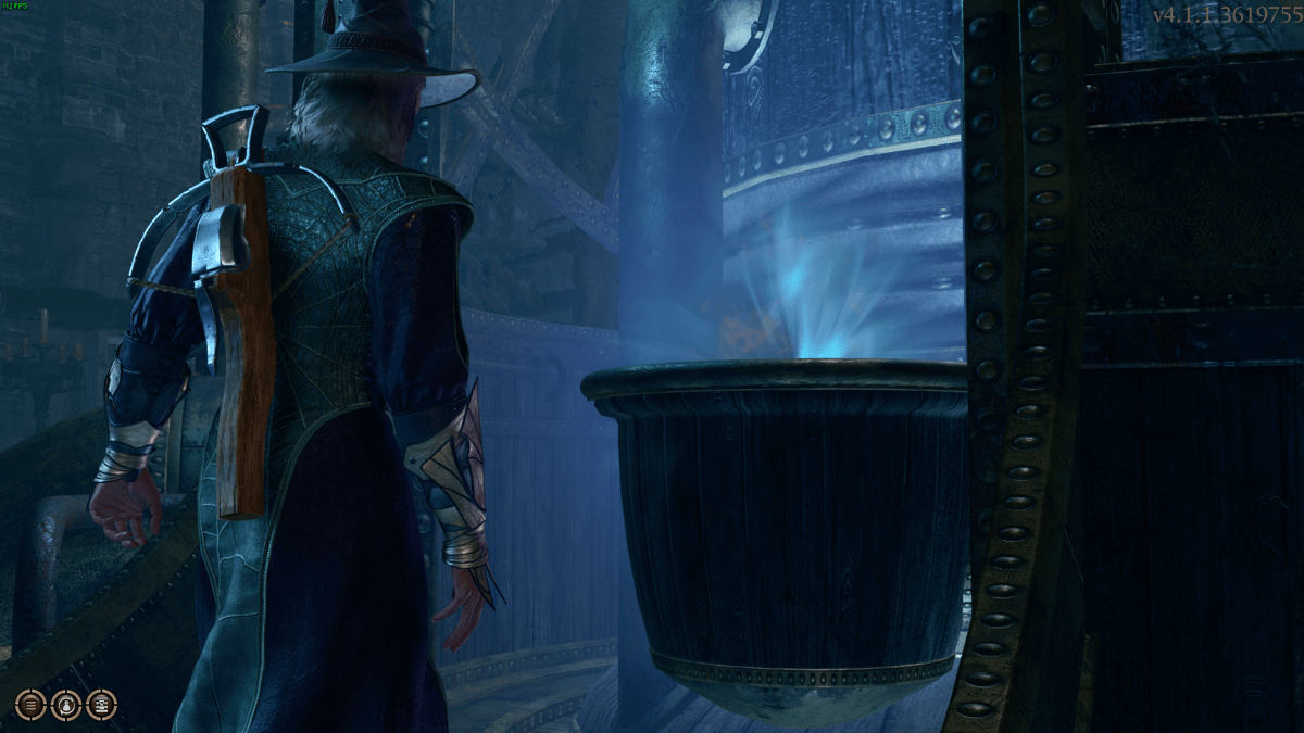 Gale standing over a cauldron of blue liquid in Baldur's Gate 3