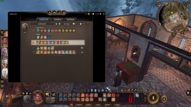 The prepared spells screen in Baldur's Gate 3