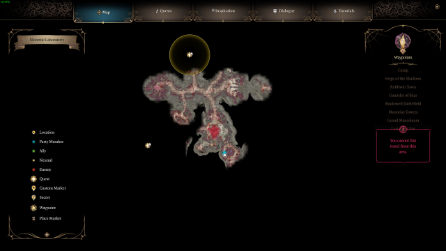 A map screenshot showing the location of the brain puzzle