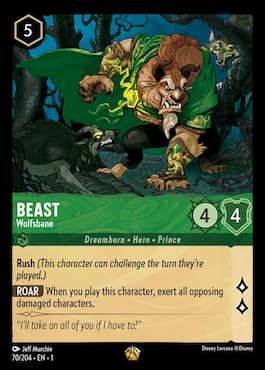 Image of beast attacking through Beast, Wolfsbane Disney Lorcana TCG