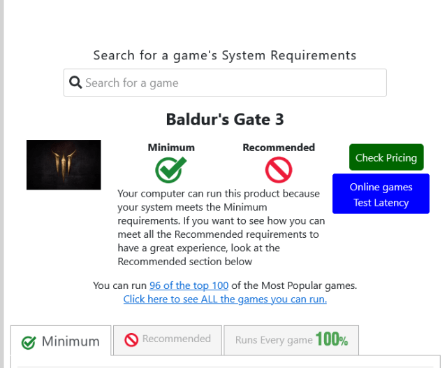 Baldur's Gate 3 System Requirements - Can I Run It? - PCGameBenchmark