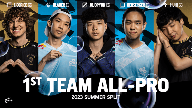 Licorice, Blaber, Jojopyun, Berserker, and Huhi make up the 2023 First Team All-Pro.