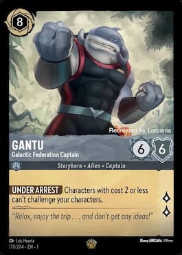 Image of Gantu angry through Gantu. Galactic Federation Captain Disney Lorcana TCG