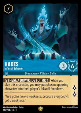Image of Hades casting a spell through Hades, Infernal Schemer Disney Lorcana TCG